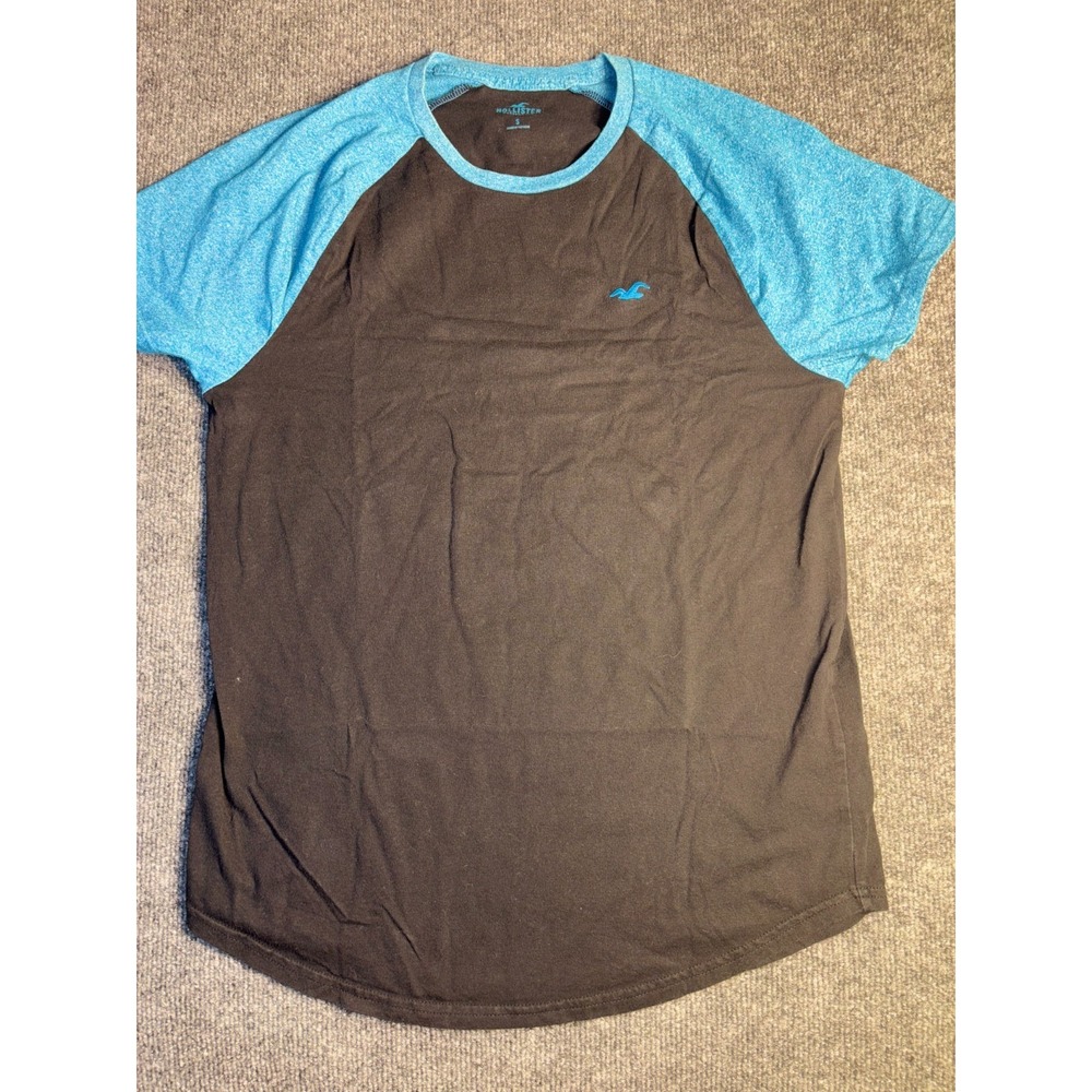 Hollister T-Shirt Mens Small Blue Black Casual Short Sleeve‎ Crew Neck Pullover